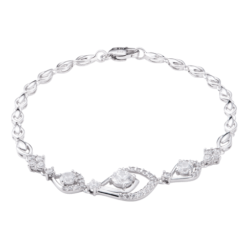 10K white gold bracelet with ECZ stones