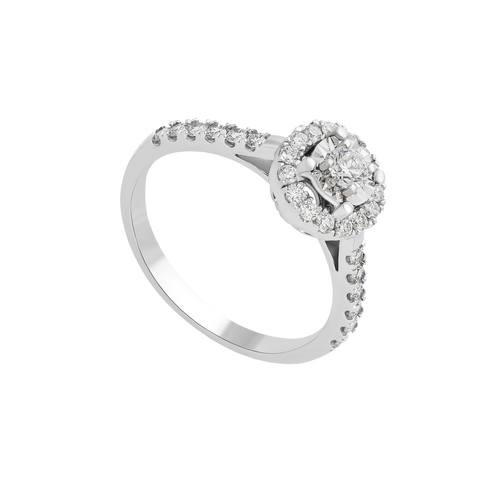 14K CZK White Gold Diamond Ring