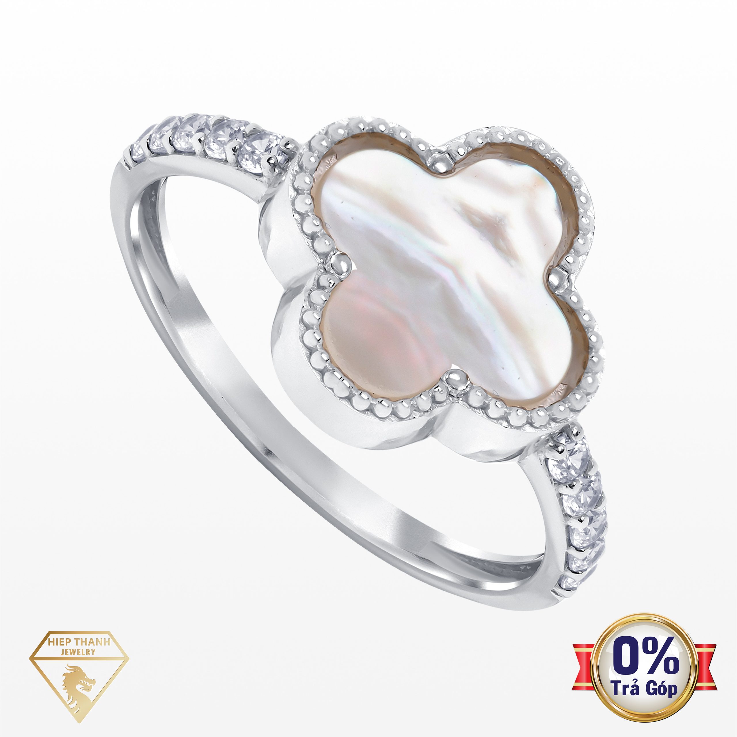 Nhẫn vàng ý đính đá CZ 012