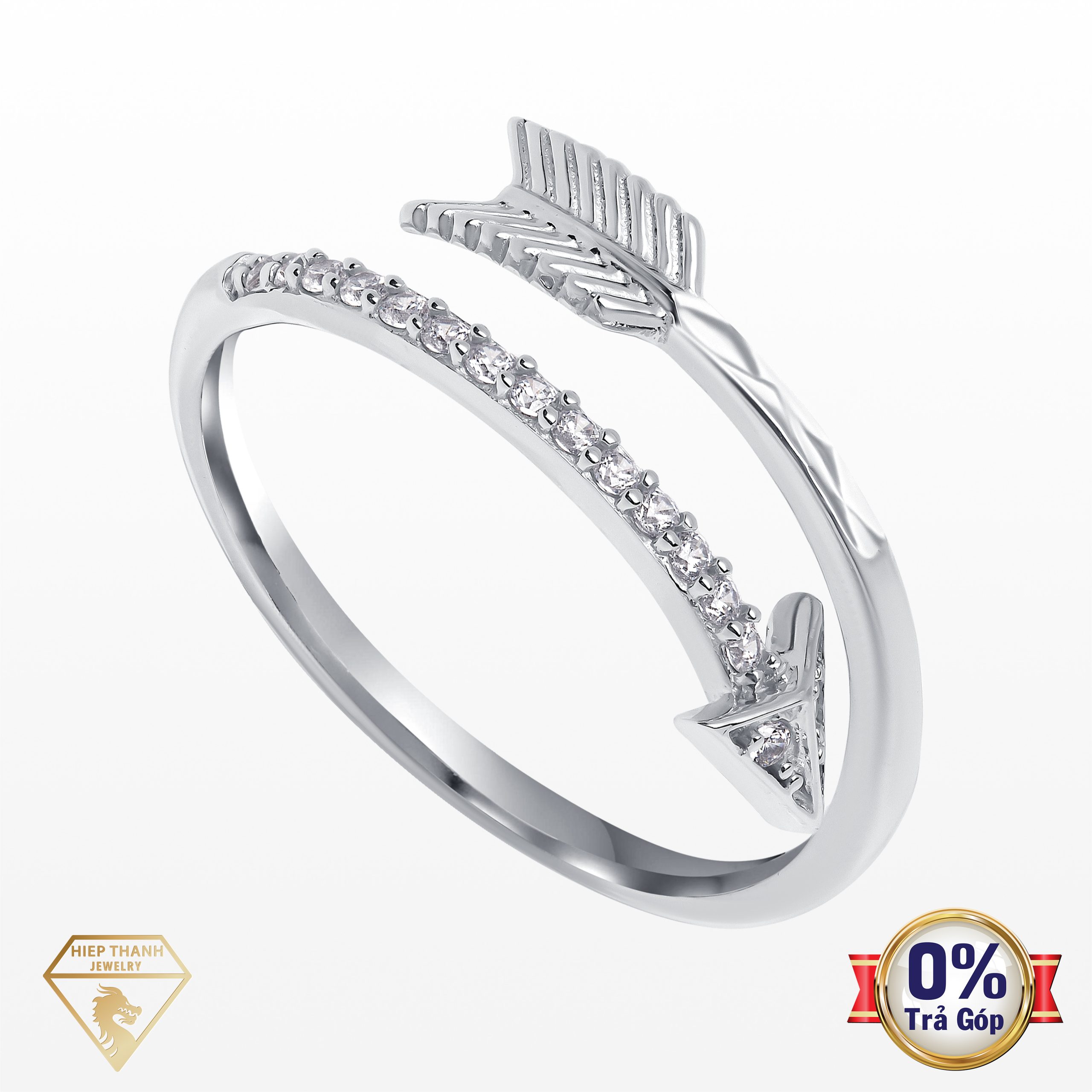 Nhẫn vàng ý đính đá CZ 013