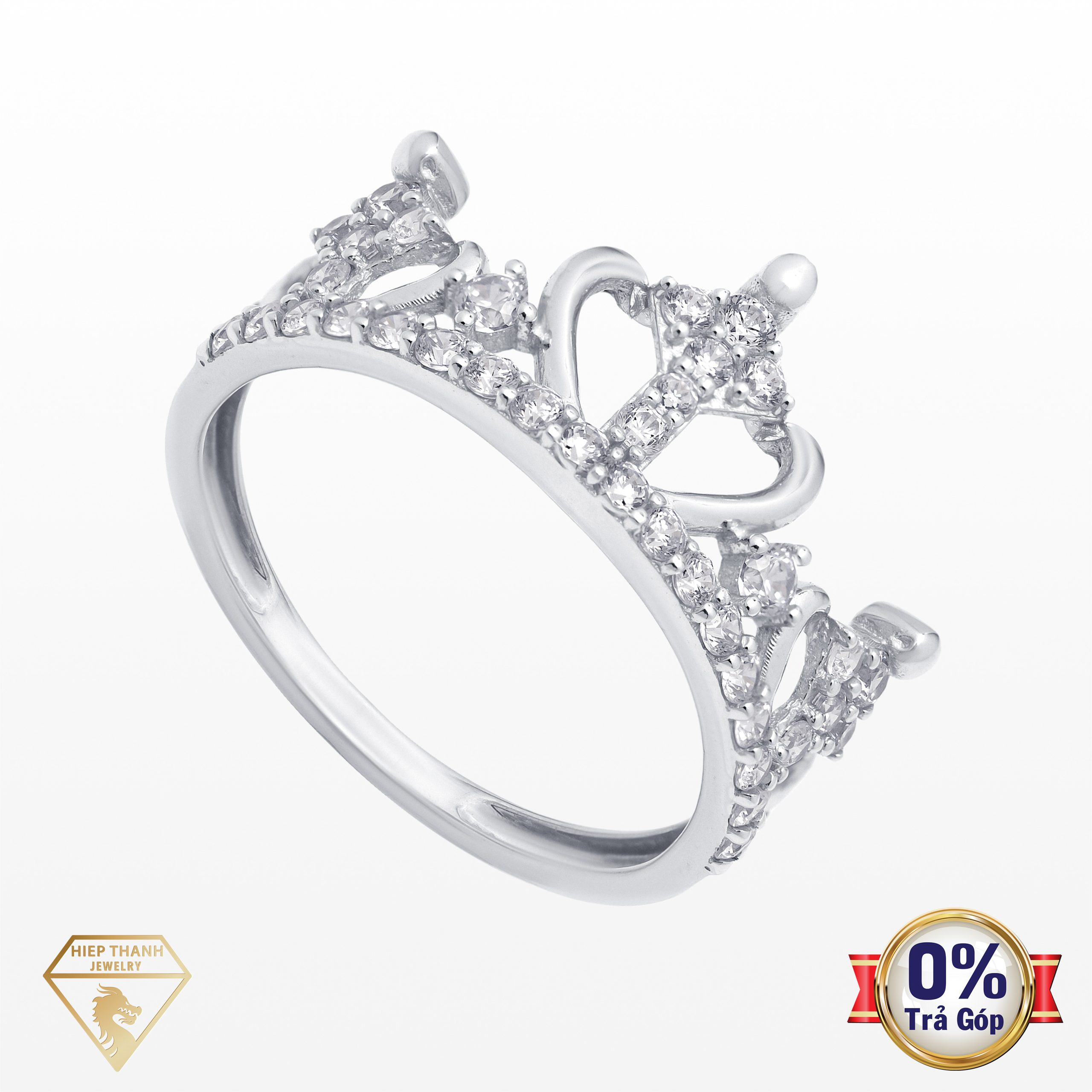 Nhẫn vàng ý đính đá CZ 016