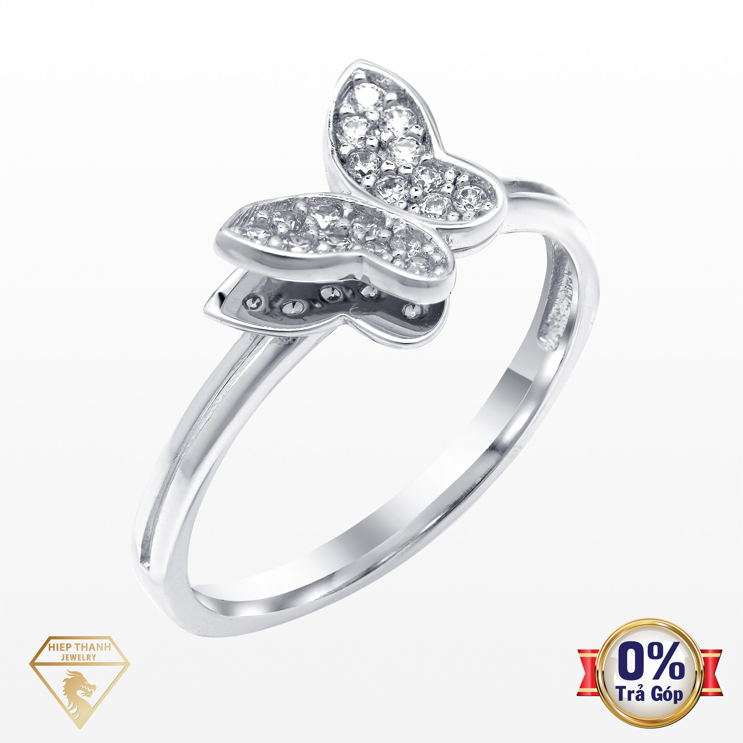 Nhẫn vàng ý đính đá CZ 017