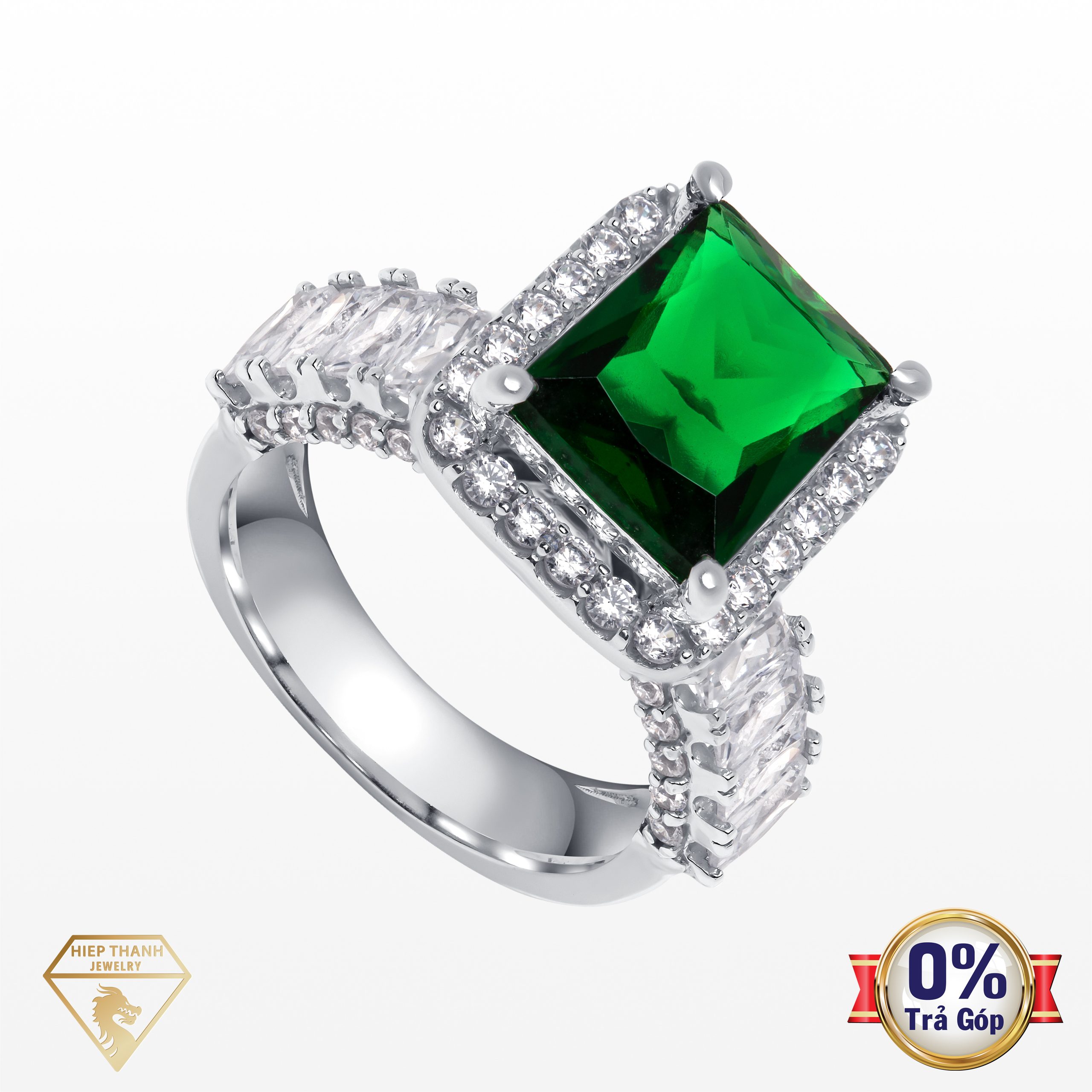 Nhẫn vàng ý đính đá CZ 023