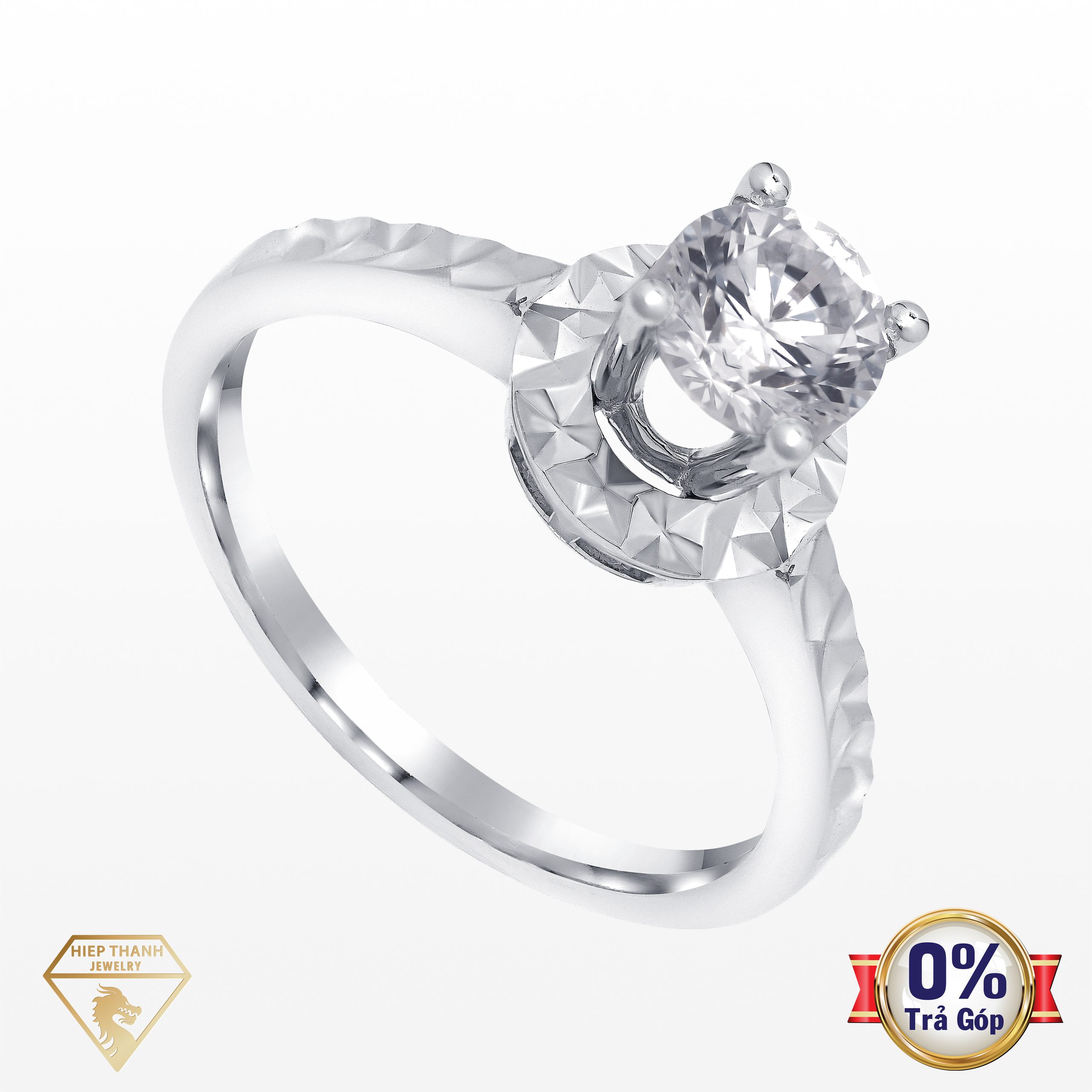 Nhẫn vàng ý đính đá CZ 031