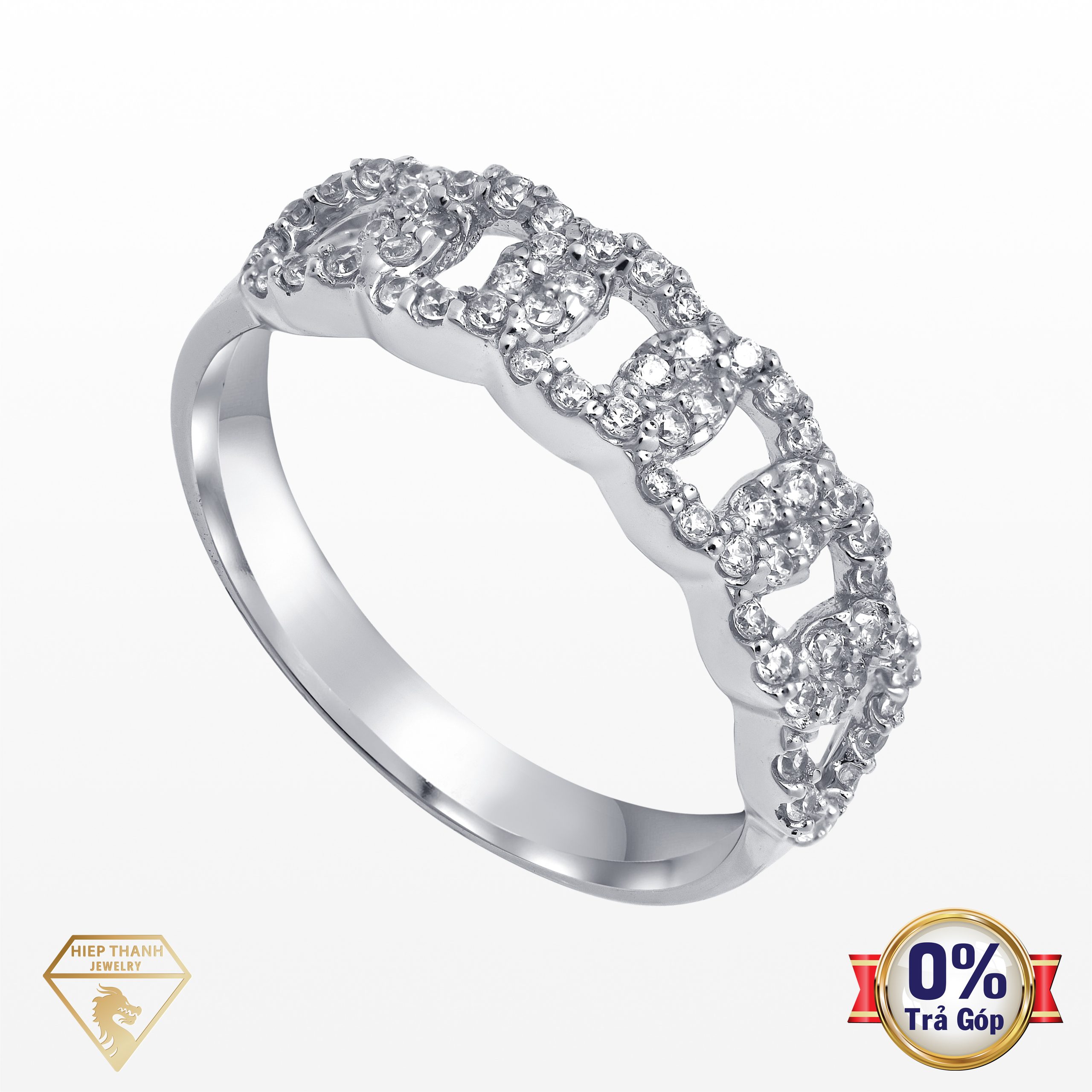 Nhẫn vàng ý đính đá CZ 032