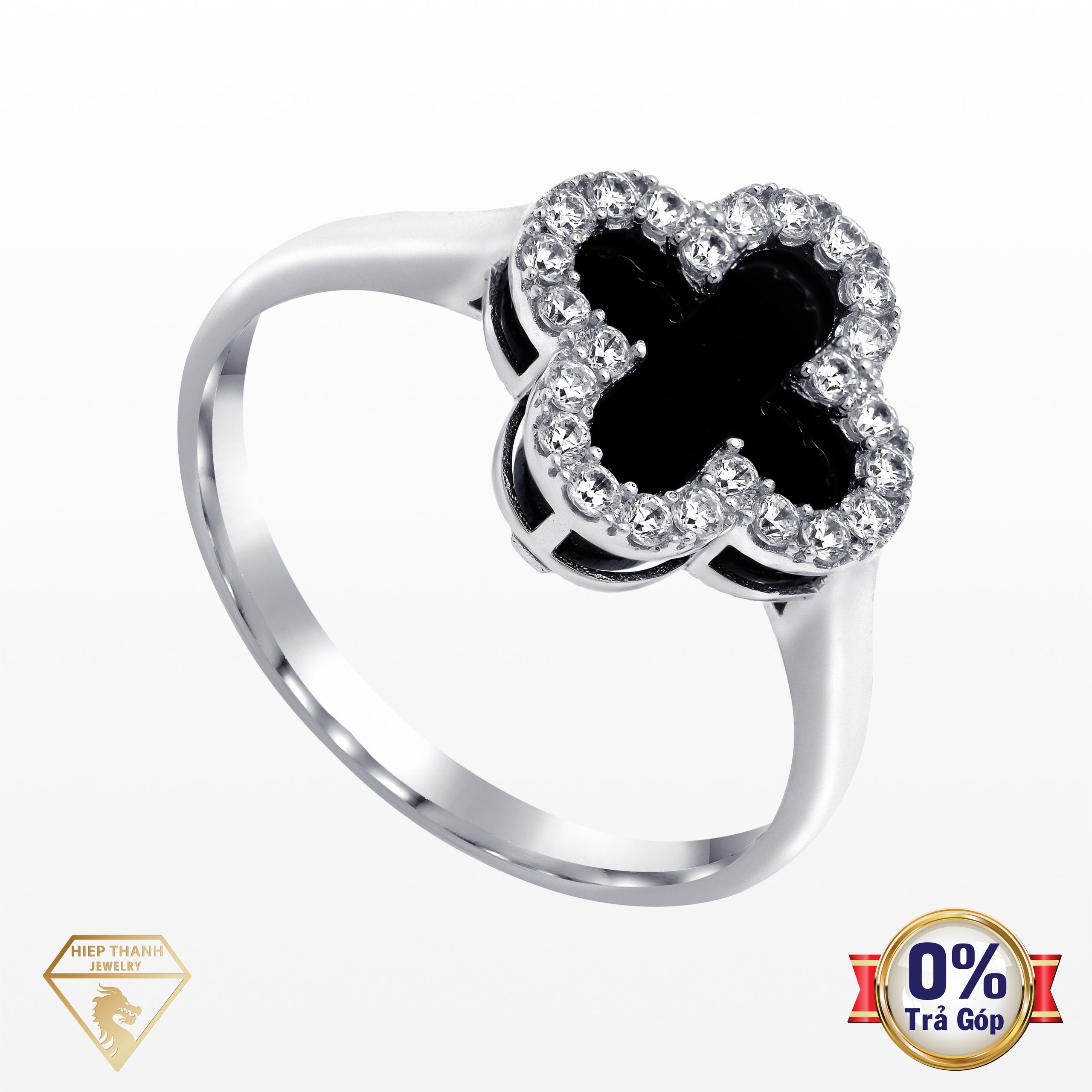 Nhẫn vàng ý đính đá CZ 035